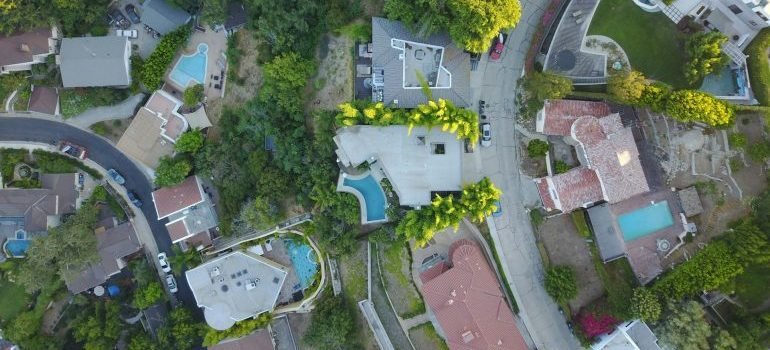 aerial view of houses