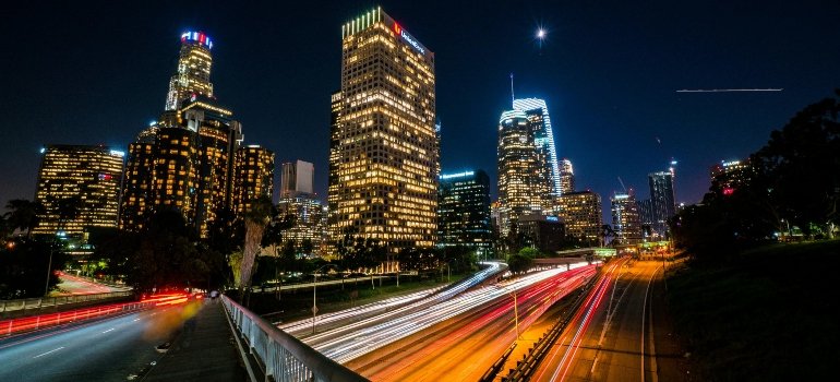View of a city at night