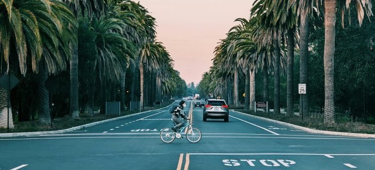 a person riding a bike