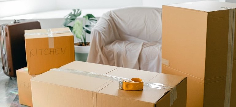moving boxes in a room