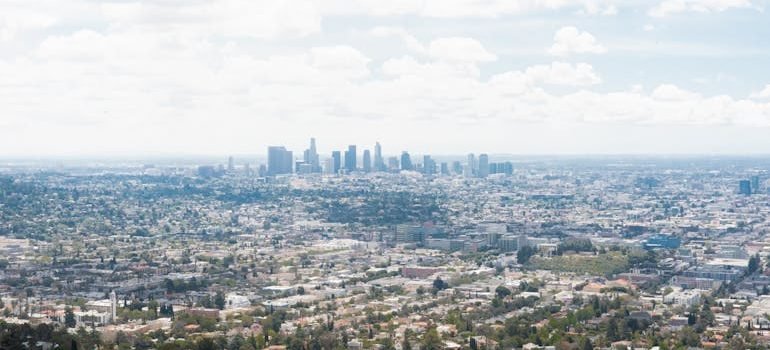 A view of the city from a hilltop