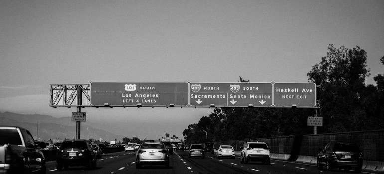 Encino apartment living near Los Angeles freeway traffic and highway signs