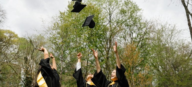 Students Throwing Hats
