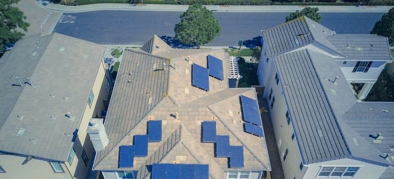 Aerial View of Gray and Brown Building
