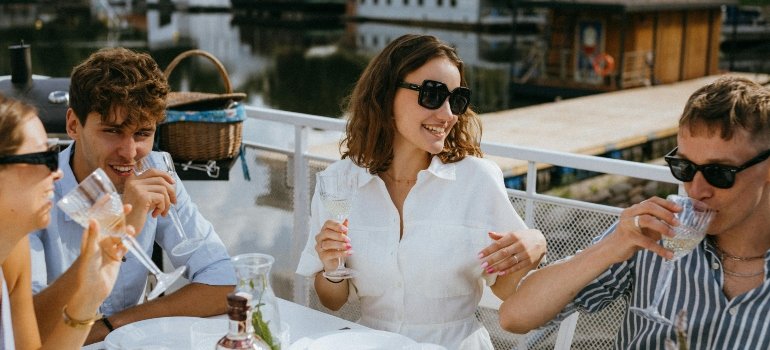 Friends Having Drinks Together