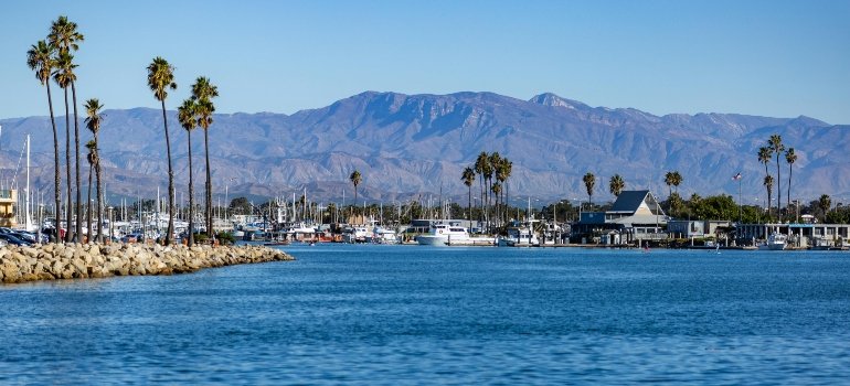 Scenic yachts in a body of water, reflecting the lifestyle that movers Simi Valley CA help new residents enjoy.