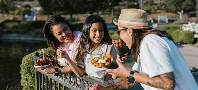 A Family Eating Food Together