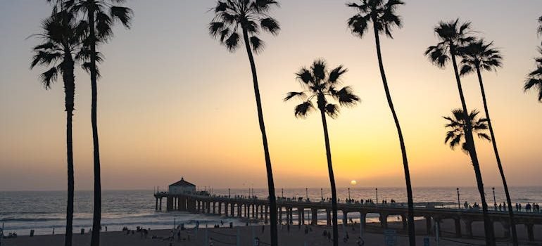 Sunset at Manhattan Beach Pier, California